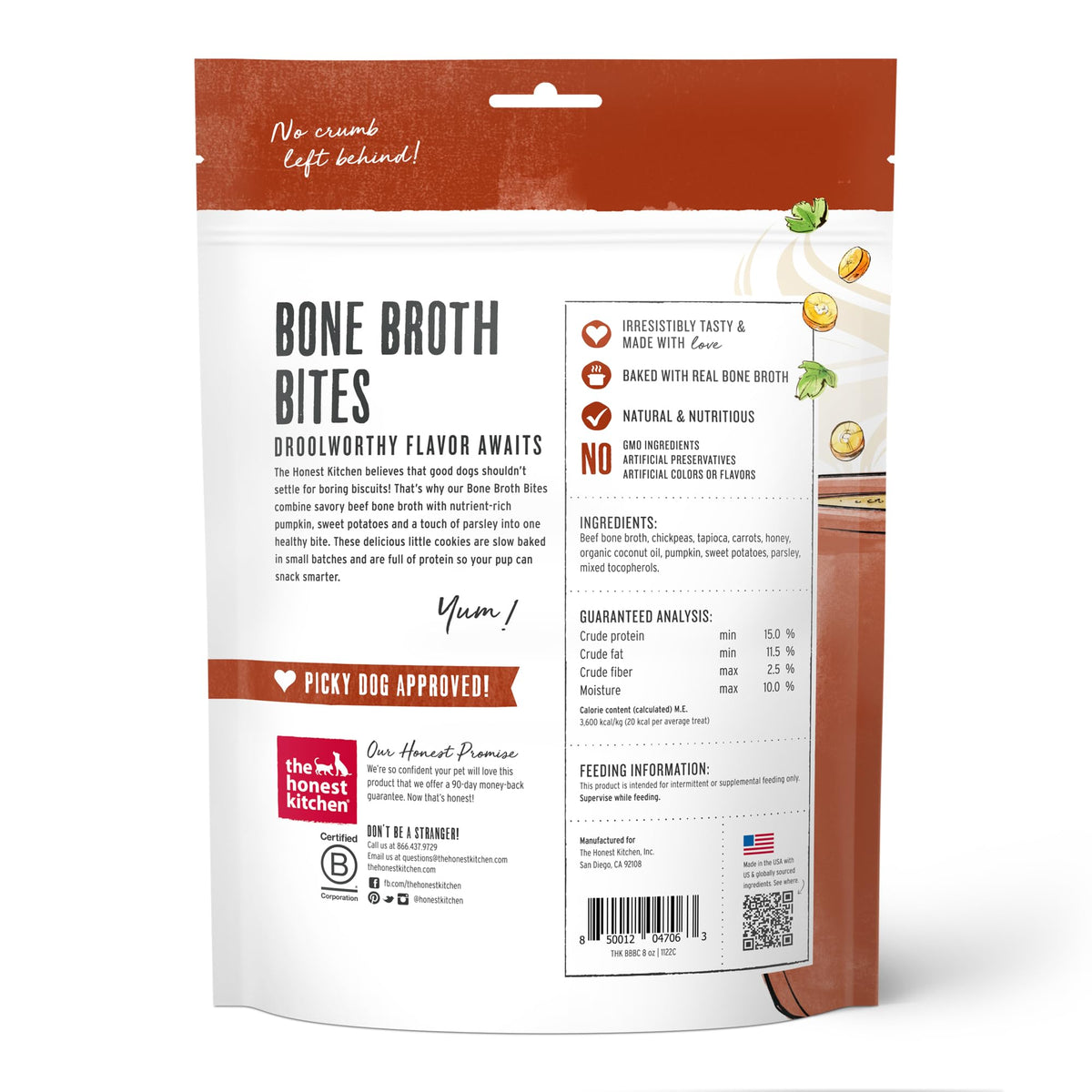 Grain Free Beef Bone Broth Sweet Potato Dog Treats 8 oz O465100