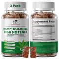 2 Pack Hemp Gummies with Magnesium, Vitamins, Pumpkin Seed, Ashwagandha, GABA, L-Theanine, Pineapple Flavor, 120 Bears, Vegan X285