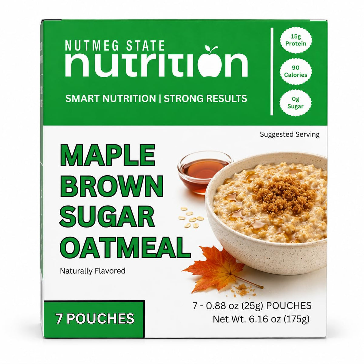 High Protein Instant Oatmeal Mix, 15g Protein, 7 Servings, Maple Brown Sugar I5853