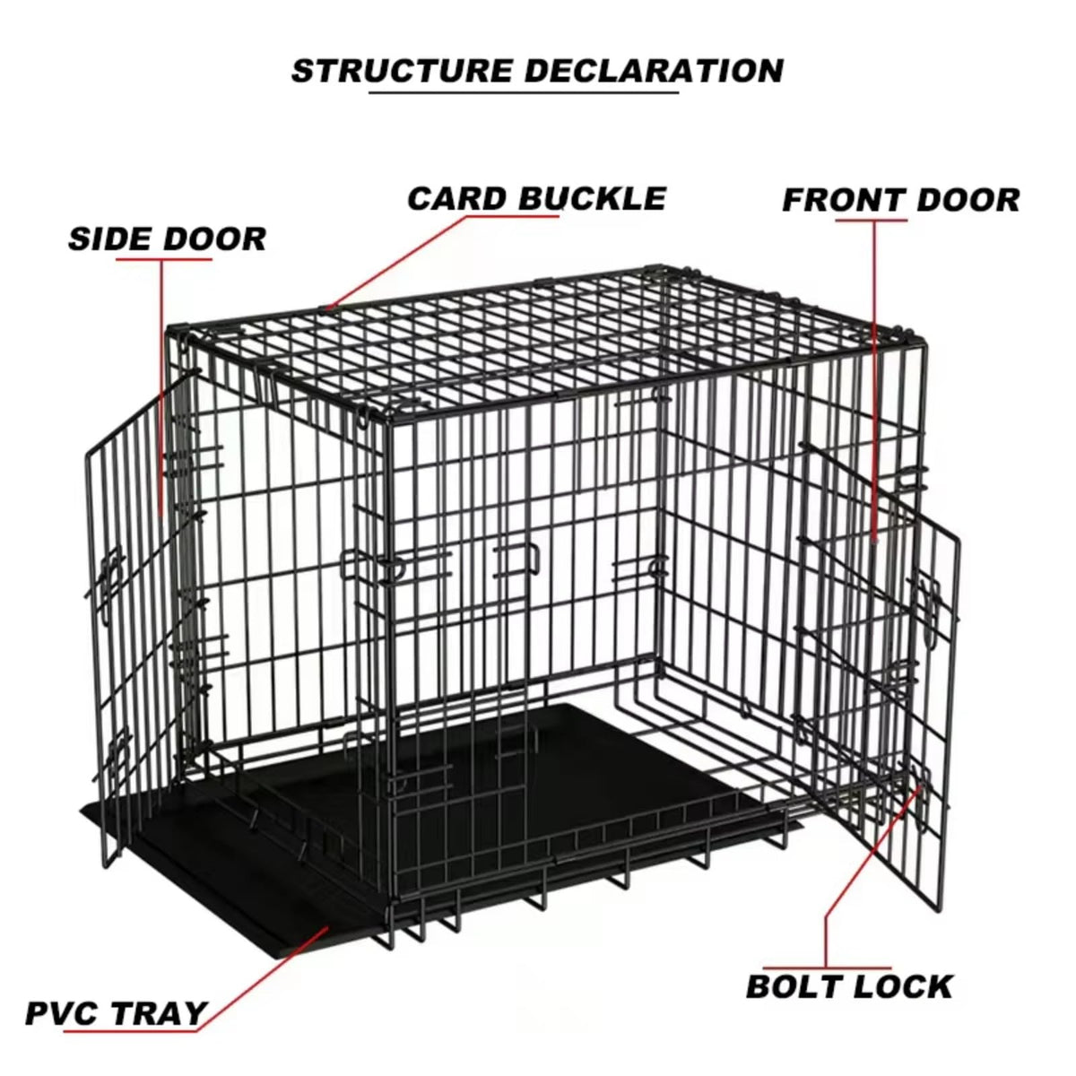 48 inch Portable Folding Dog Crate with Slide Out Tray L842422