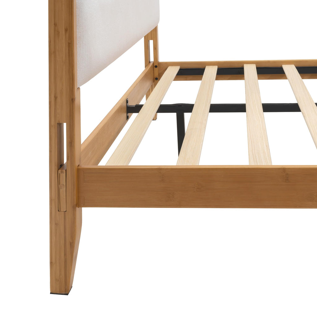 Solid Bamboo Queen Size Bed Frame with Headboard X85650
