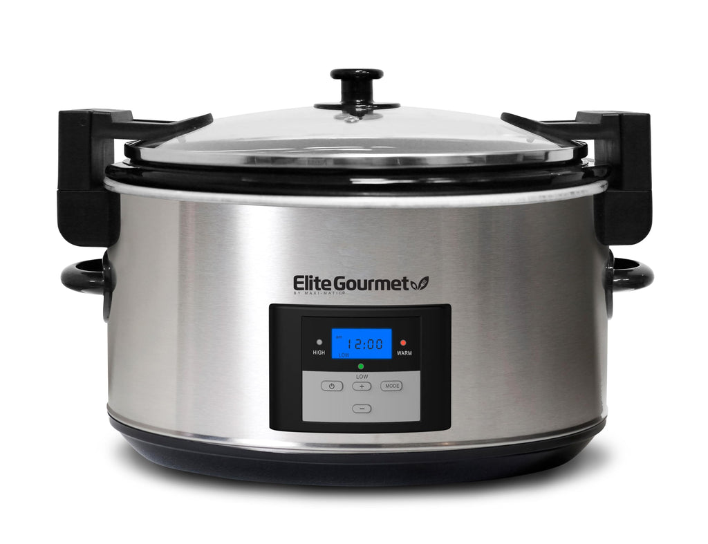 8.5-Quart Stainless Steel Programmable Slow Cooker with Locking Lid P41603