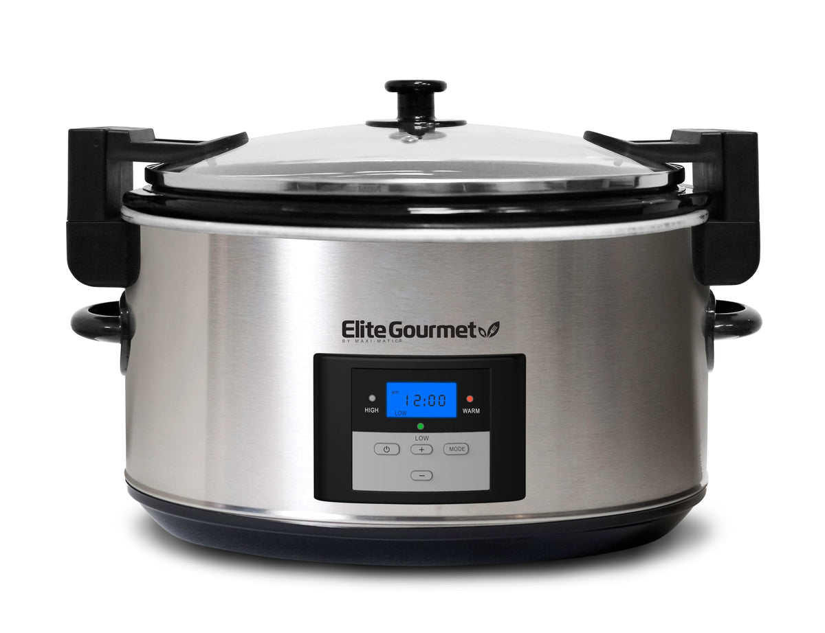 8.5-Quart Stainless Steel Programmable Slow Cooker with Locking Lid P41603