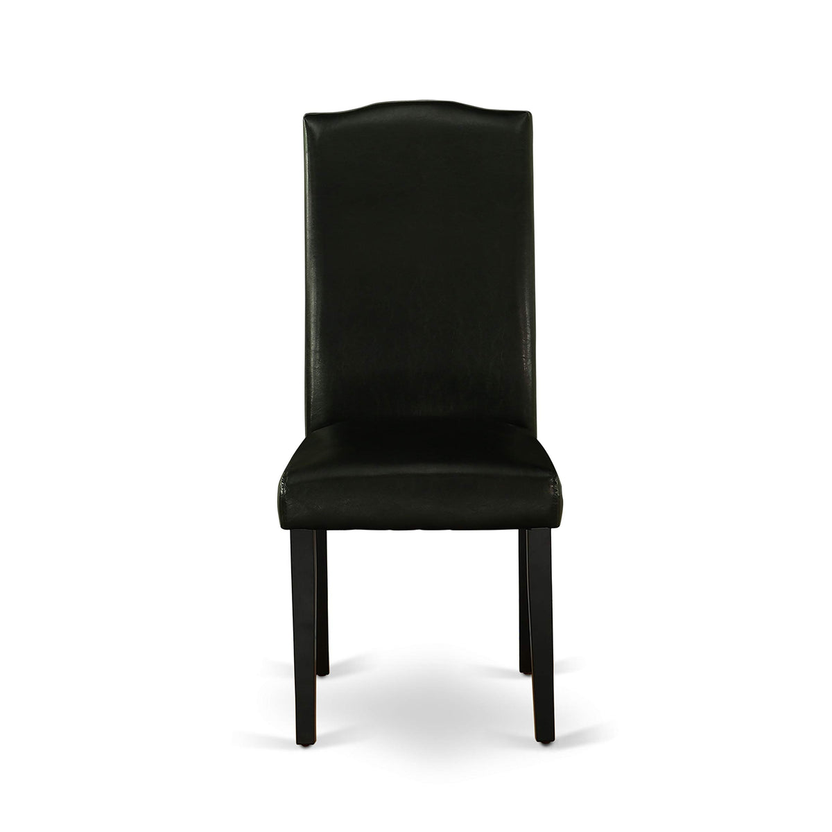 Black Faux Leather Padded Dining Chairs Set of 2 N7954