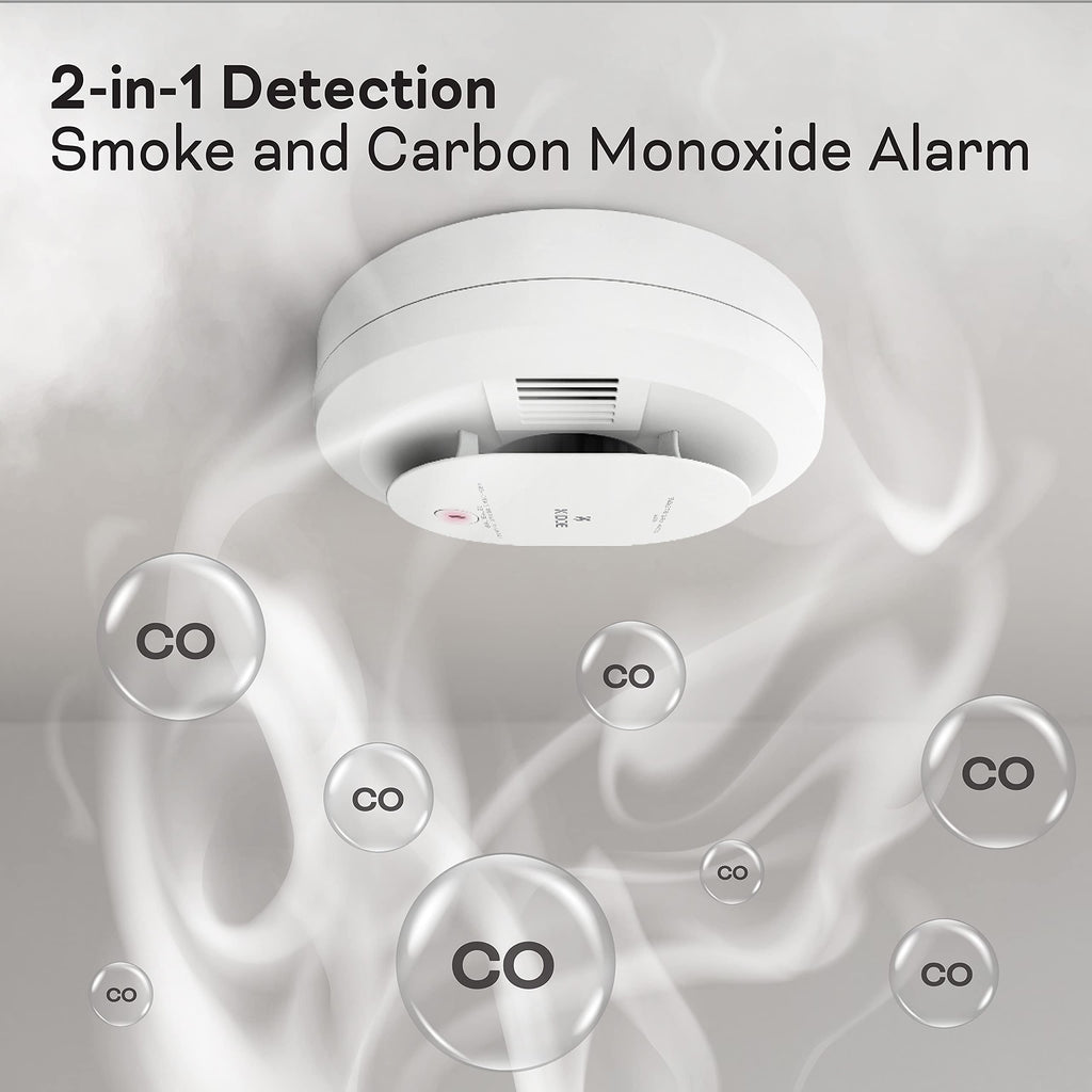 Hardwired Smoke & Carbon Monoxide Detector, 4 Pack T222713