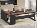 71" L Shaped Computer Desk with Drawers and Power Outlets B67113