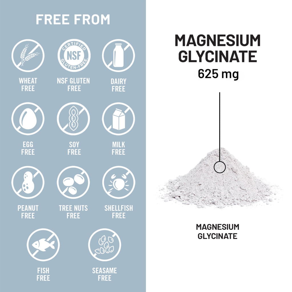 Magnesium Glycinate 625 mg Vegan 30 Capsules A145190