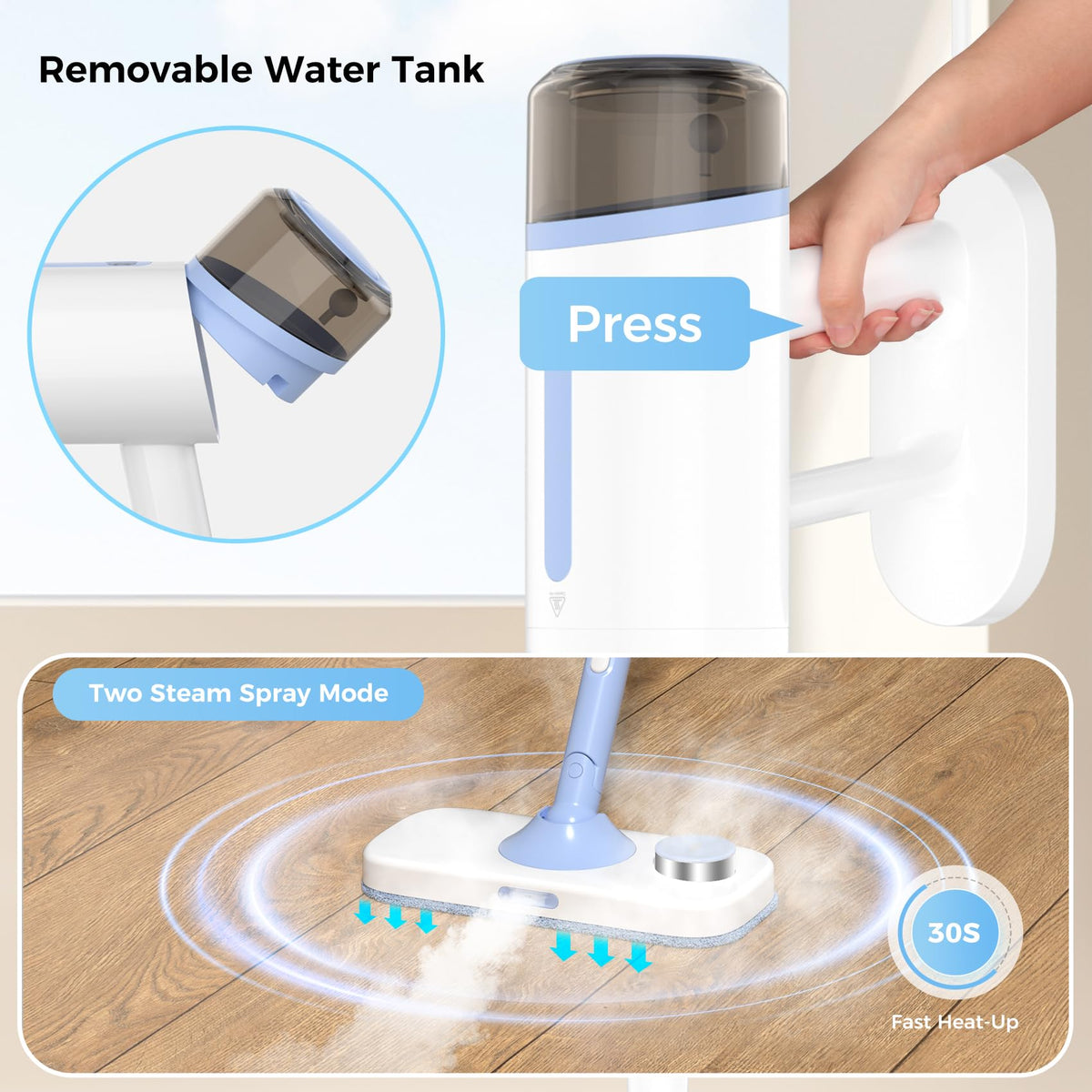 10 in 1 Detachable Handheld Steam Mop J955