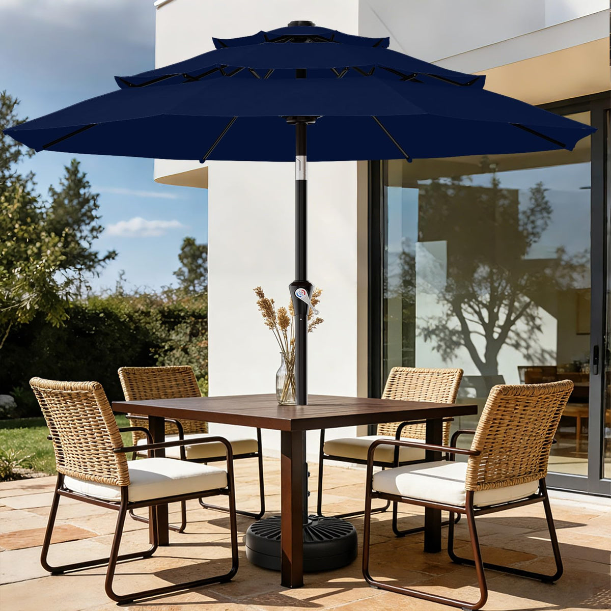 9ft 3-Tier UV Protection Windproof Patio Umbrella H761