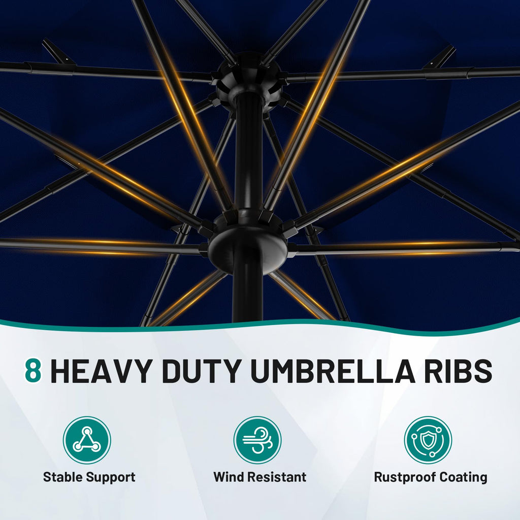 9ft 3-Tier UV Protection Windproof Patio Umbrella H761