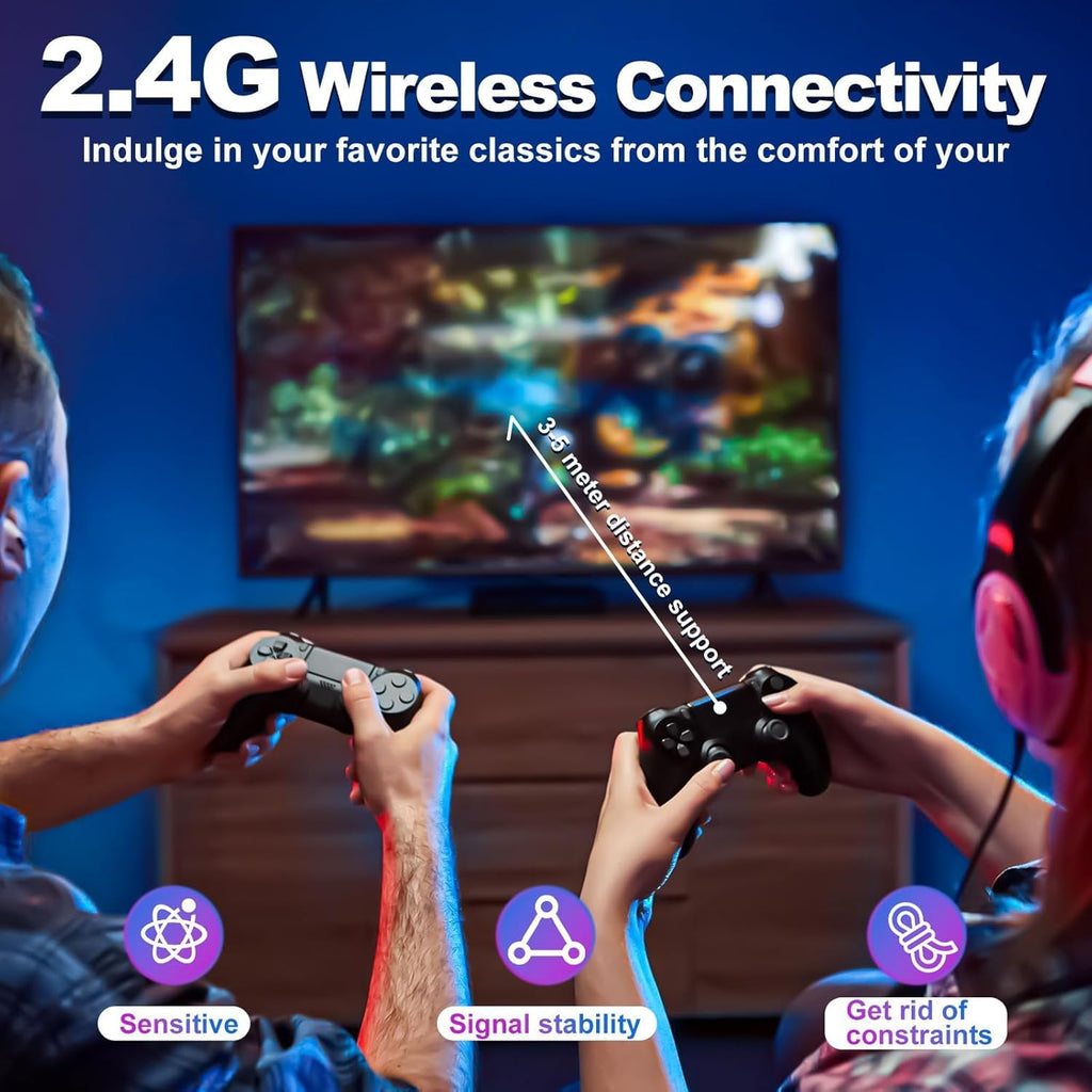 64G Wireless Game Stick 4K HDMI Game Console with 2.4G Wireless Controller F940527