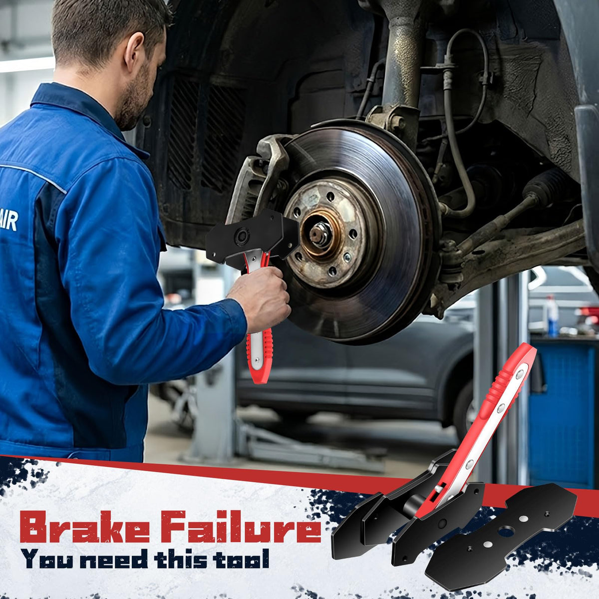 Brake Caliper Compression Tool with 2 Steel Plates A2766