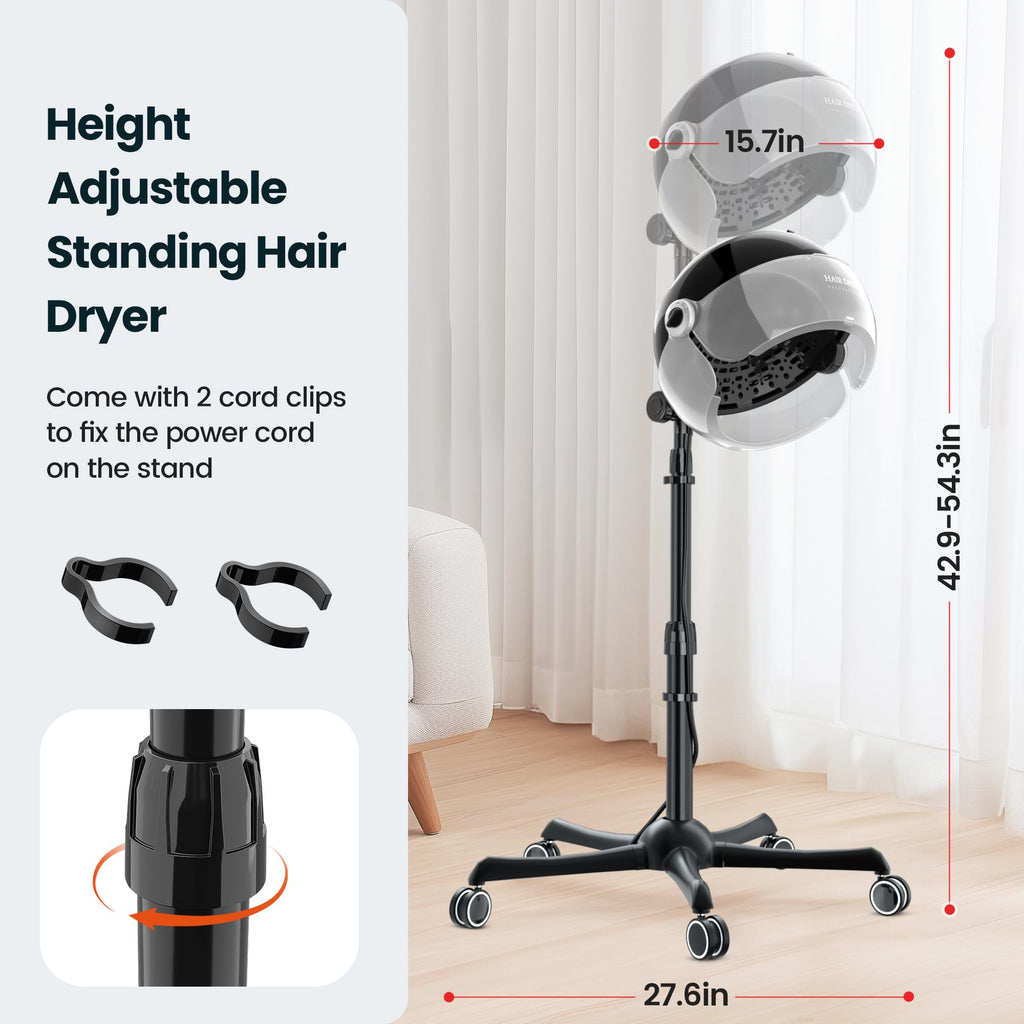 Ionic Hooded Hair Dryer 1875W Gray F53814