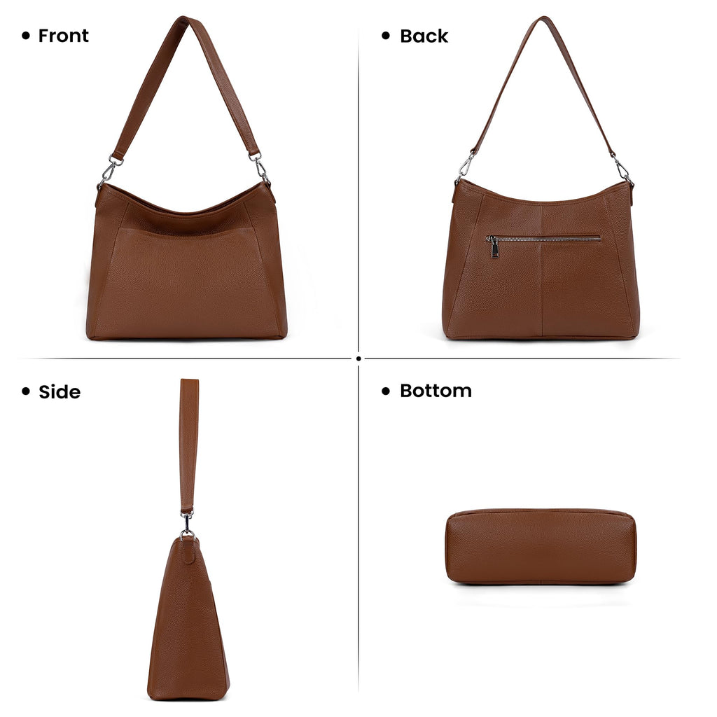 Genuine Leather Hobo Crossbody with 2 Detachable Straps W831784