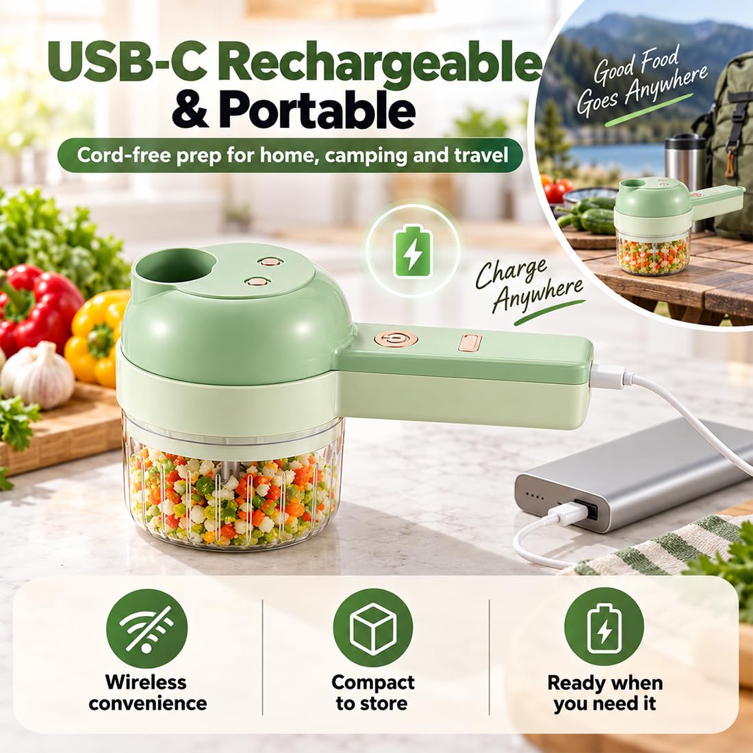 4 in 1 Wireless Electric Vegetable Chopper Q836320