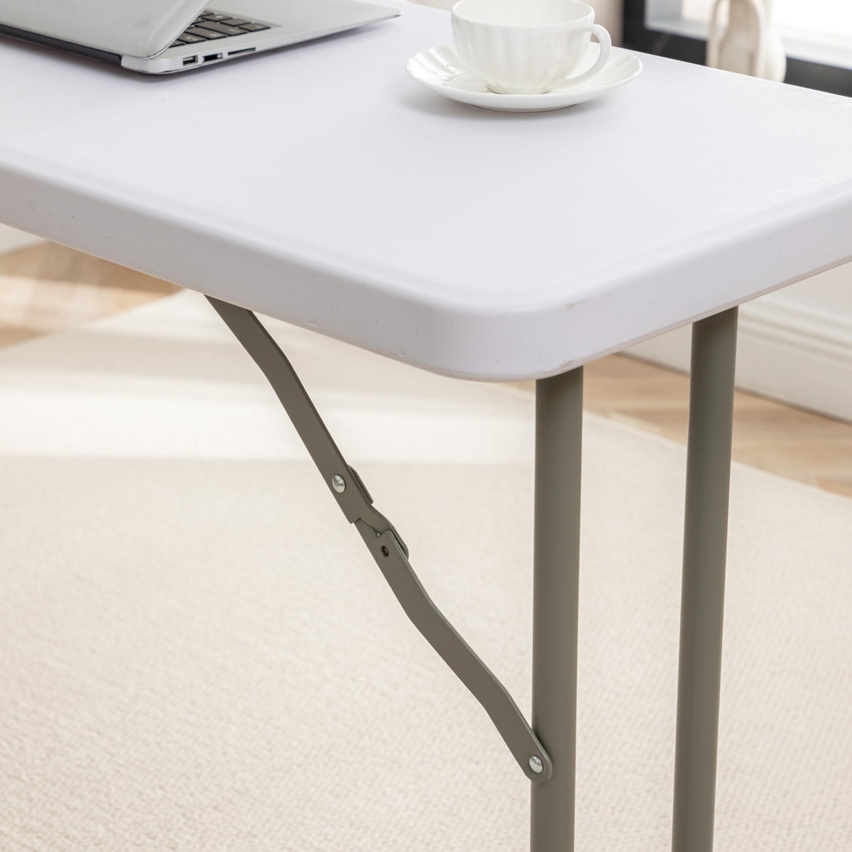 White Plastic Folding Table Set of 2 R607999