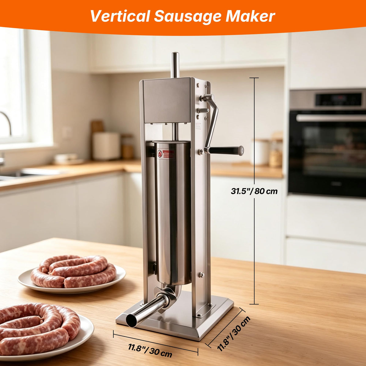 Stainless Steel Vertical Sausage Stuffer 15Lb Z4444