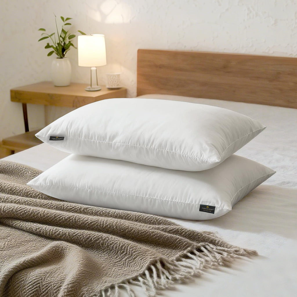 Feather and Down Pillows, 100% Organic Cotton Cover F7397