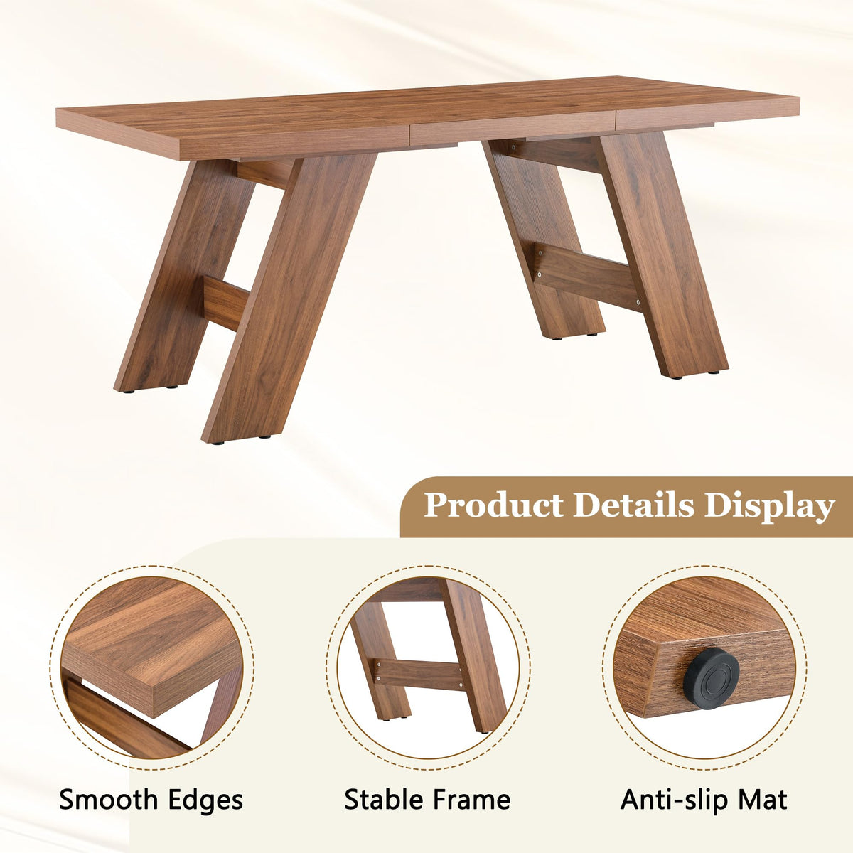 71" Wood Dining Table Set for 8 I674785