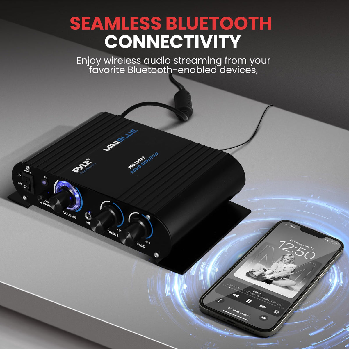 90W Dual Channel Mini Portable Power Stereo Sound Receiver H653