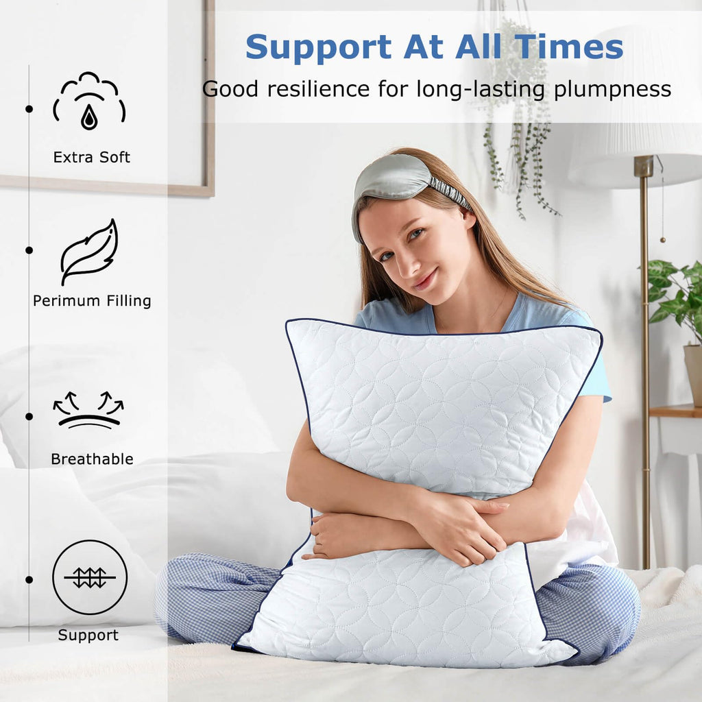 King Size Cooling Bed Pillows Set of 2 Down Alternative D373