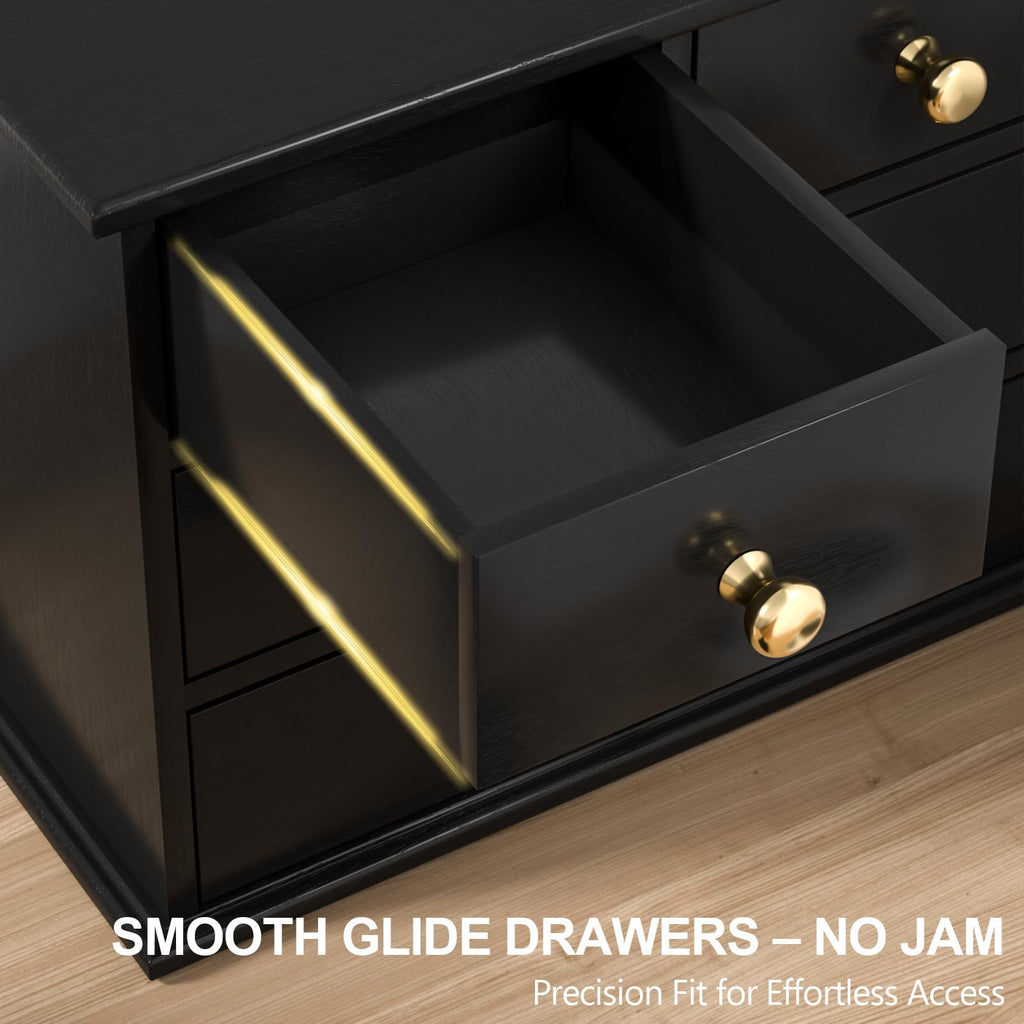 Oak Wooden Desk Organizer with Drawers Y525