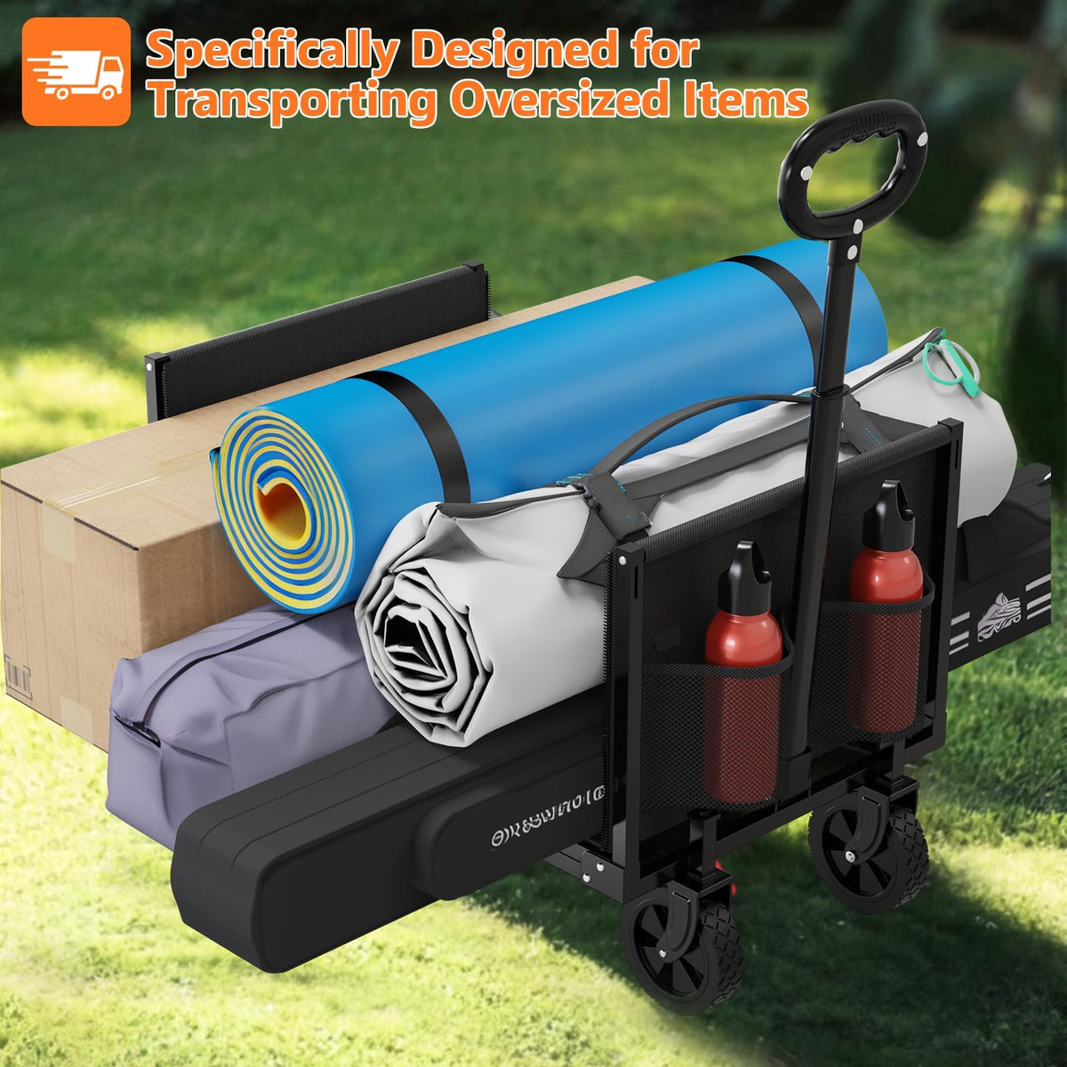 Foldable Heavy Duty Utility Wagon Cart with Wheels G60677