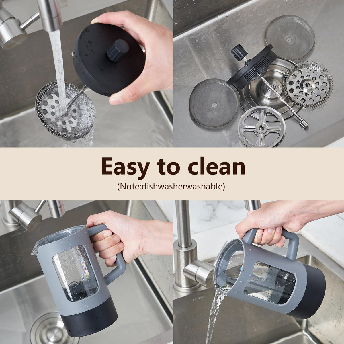21 oz Heat-resistant Borosilicate Glass French Press Coffee Maker D206