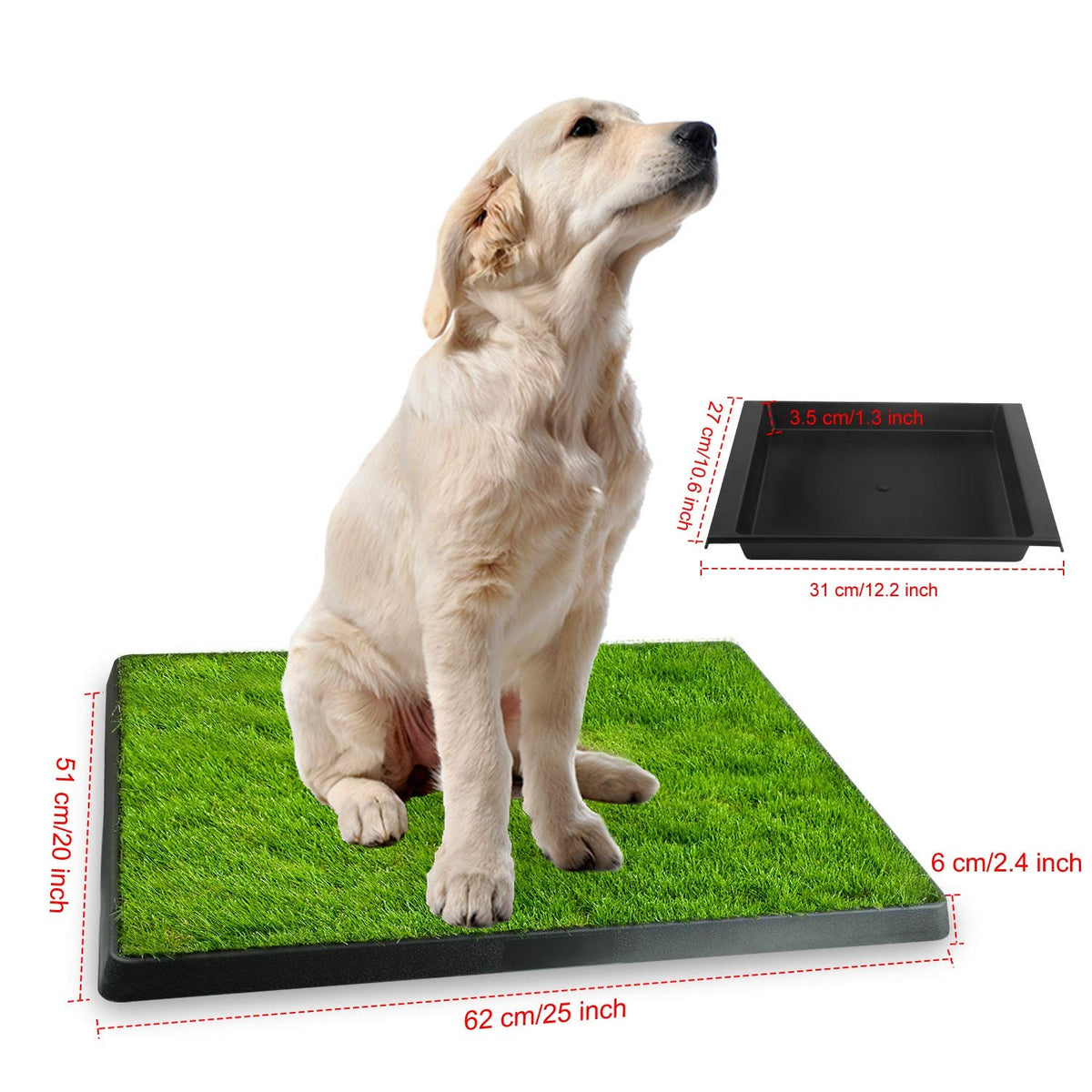 Indoor Dog Toilet with Artificial Grass 25" x 20" R5573