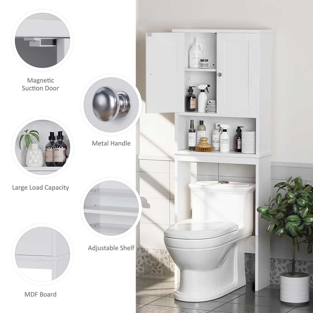 Over the Toilet Storage Cabinet, White U6988