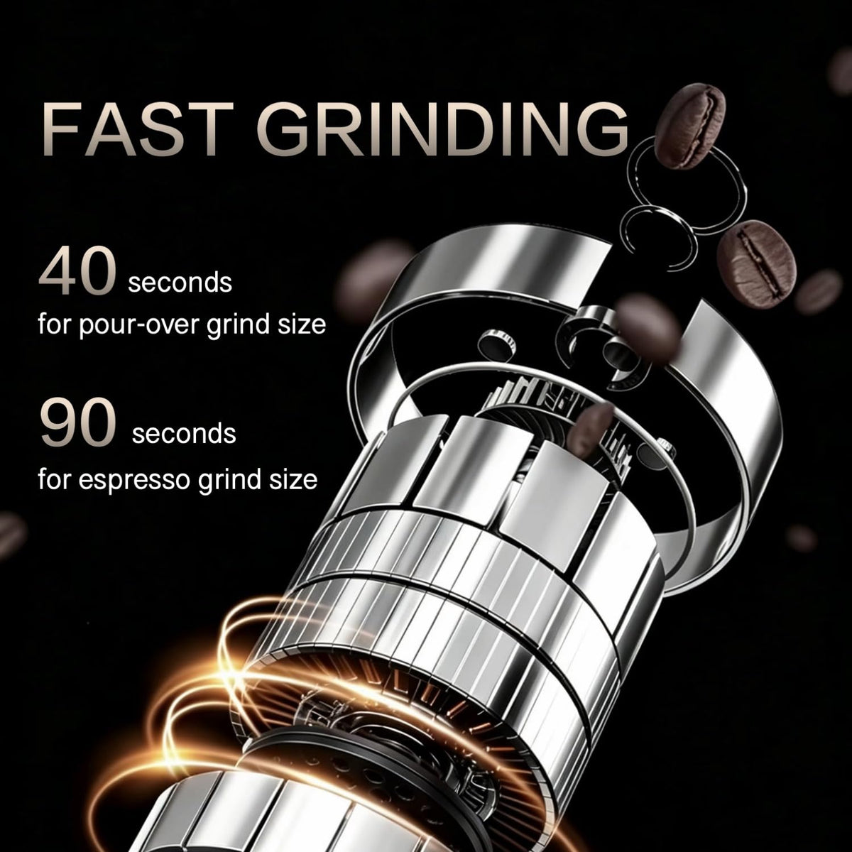 Portable Electric Burr Coffee Grinder, 30 Settings D62814