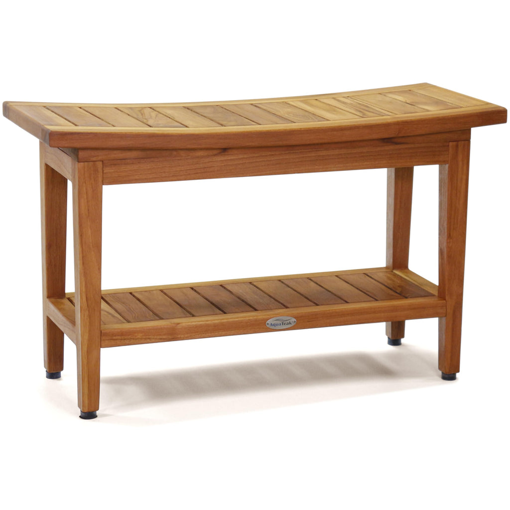 30" Teak Shower Bench with Shelf B69743
