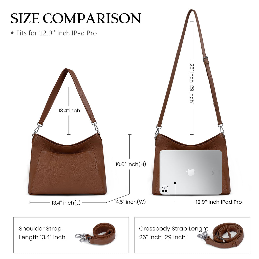 Genuine Leather Hobo Crossbody with 2 Detachable Straps W831784