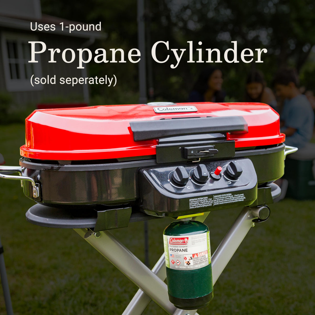 Portable Propane Grill, 3 Burners, Red Z902