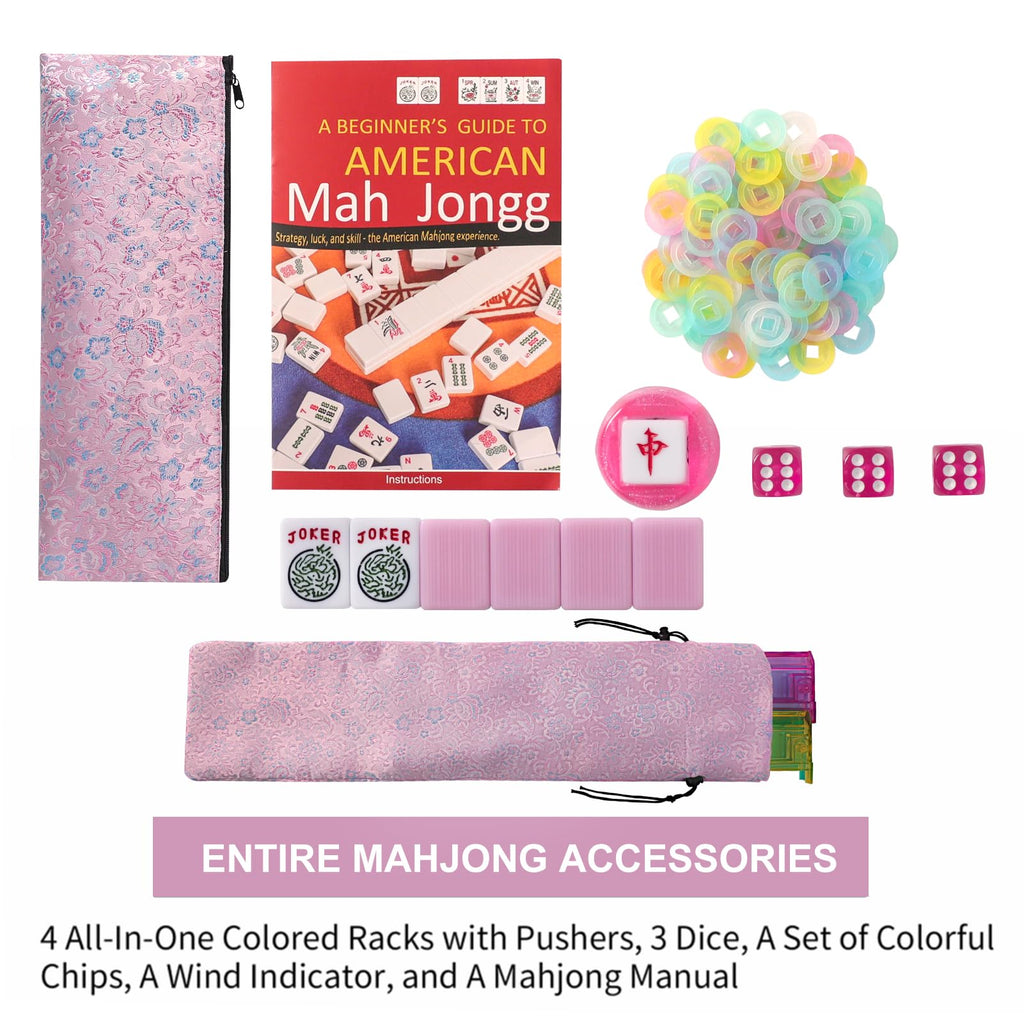 American Mahjong Game Set 166 Pink Tiles W953791