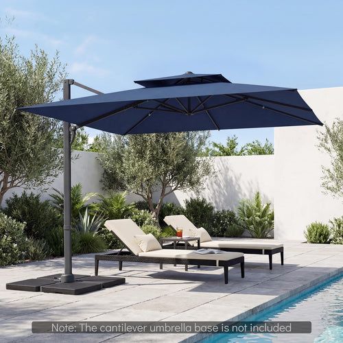 10 FT Navy Blue Cantilever Patio Umbrella X849882