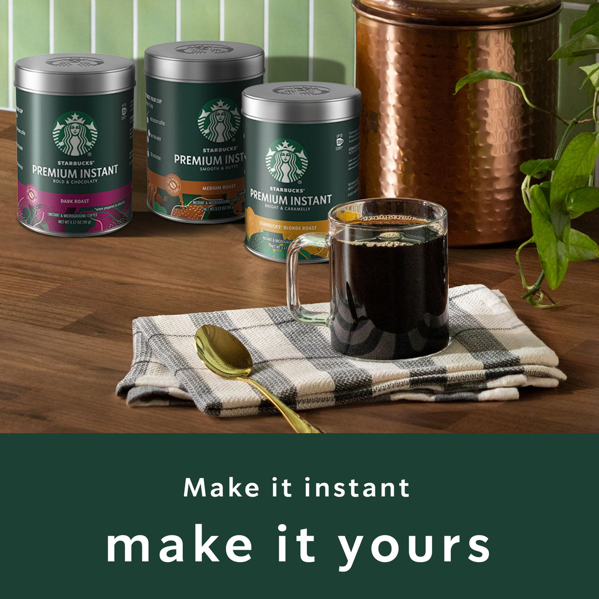 Dark Roast Instant Coffee 3 Tins 3.17 oz V216