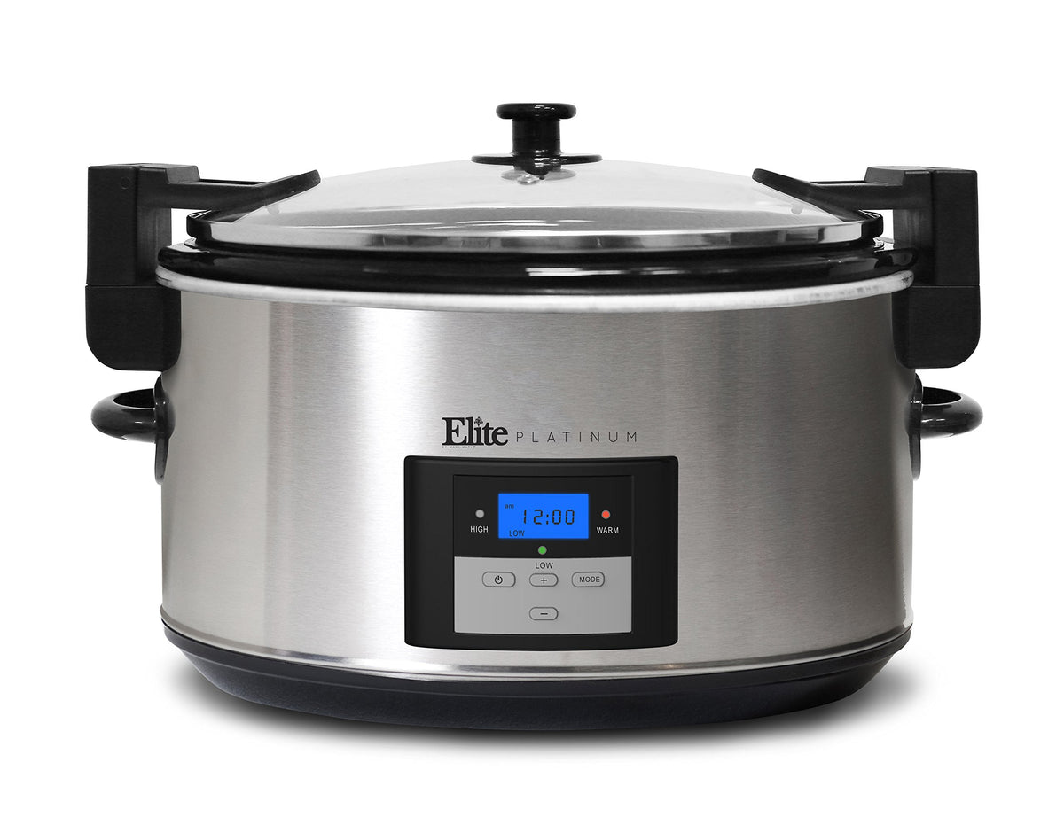 8.5-Quart Stainless Steel Programmable Slow Cooker with Locking Lid P41603