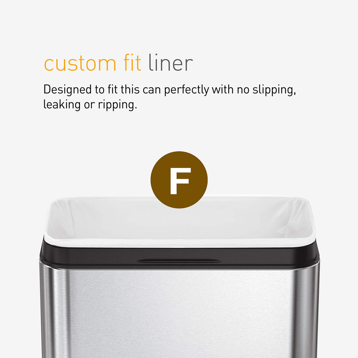 25L Brushed Stainless Steel Slim Open Trash Can V92855