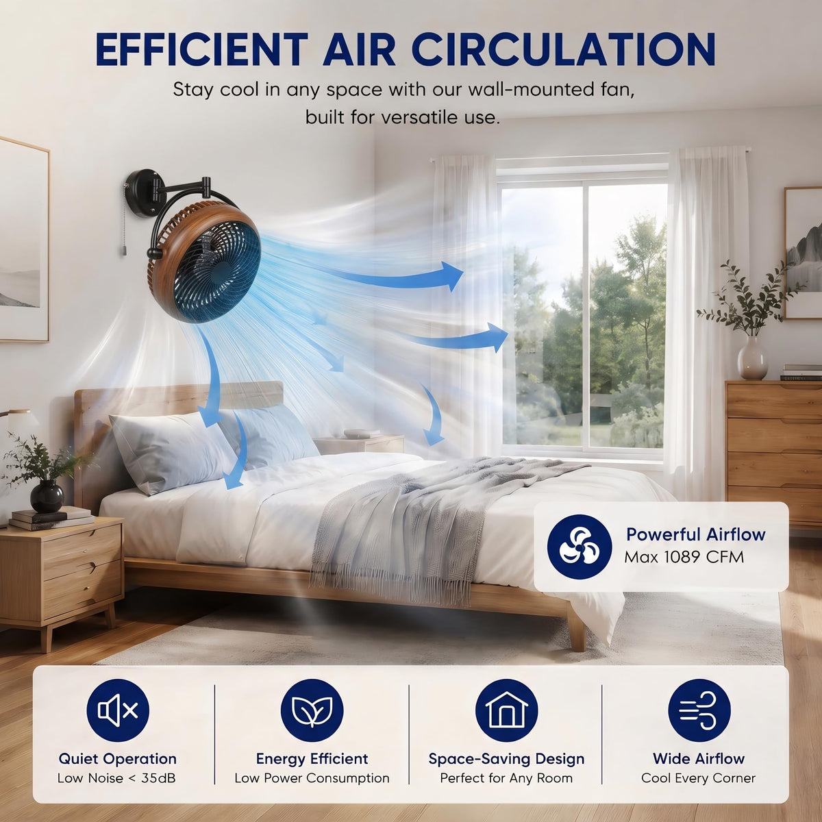 10 Inch Oscillating Wall Mount Fan D978193