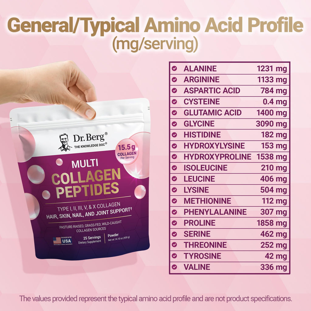 Unflavored Multi Collagen Peptides Powder 25 Servings J4686