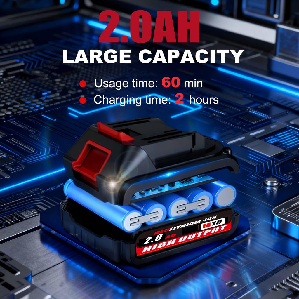 21V Brushless Cordless Power Drill with 2 Battery and Charger U34397