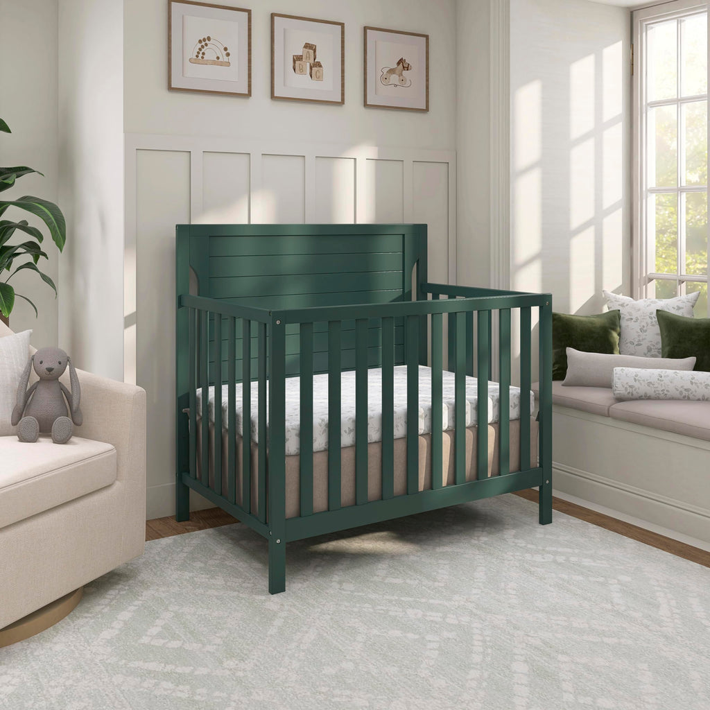 4-in-1 Convertible Mini Baby Crib with Mattress Pad B5778