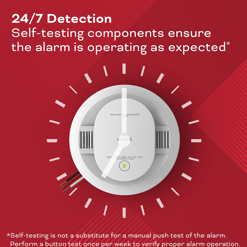 Hardwired Smoke & Carbon Monoxide Detector, 4 Pack T222713