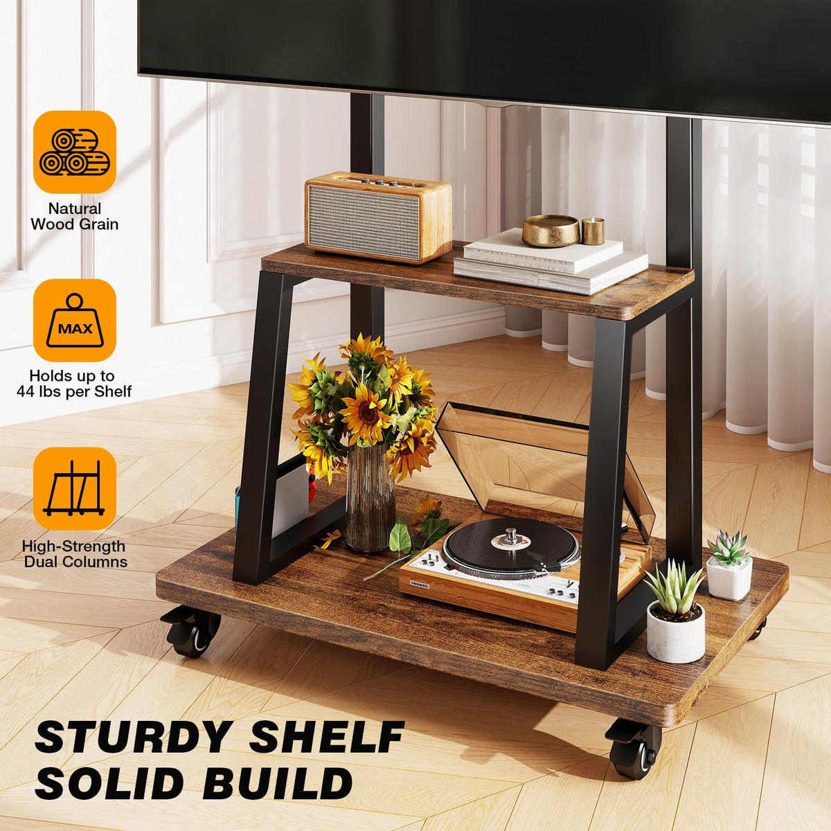 Mobile TV Cart for 37"-75" TVs with Wheels O1779