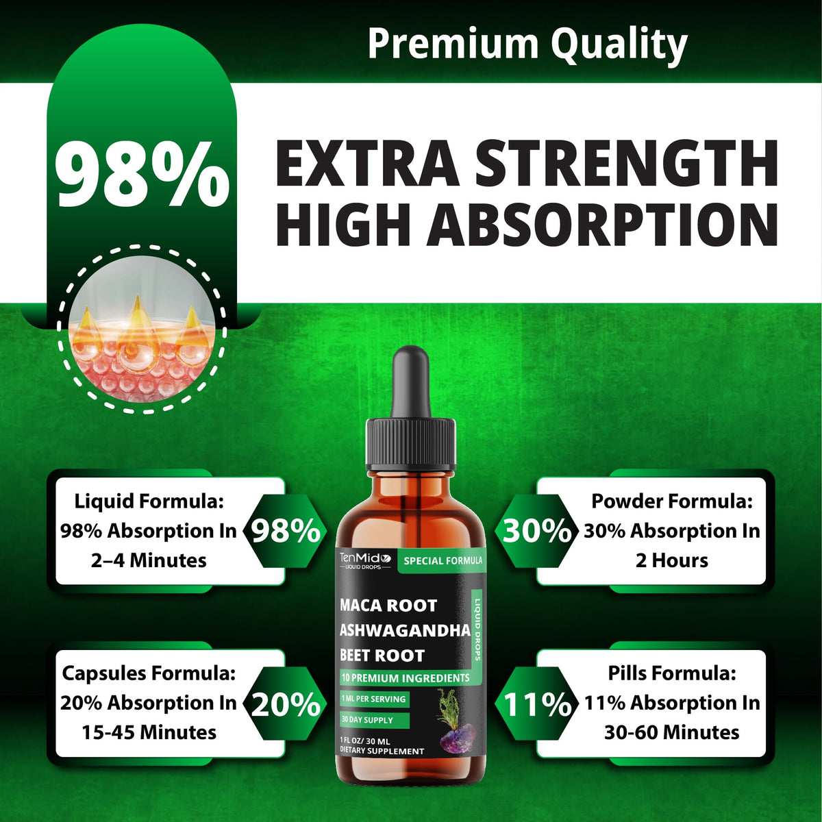 Maca Liquid Drops with Ashwagandha, Fenugreek, Beet Root, L-Arginine, Turmeric, Ginseng R167032