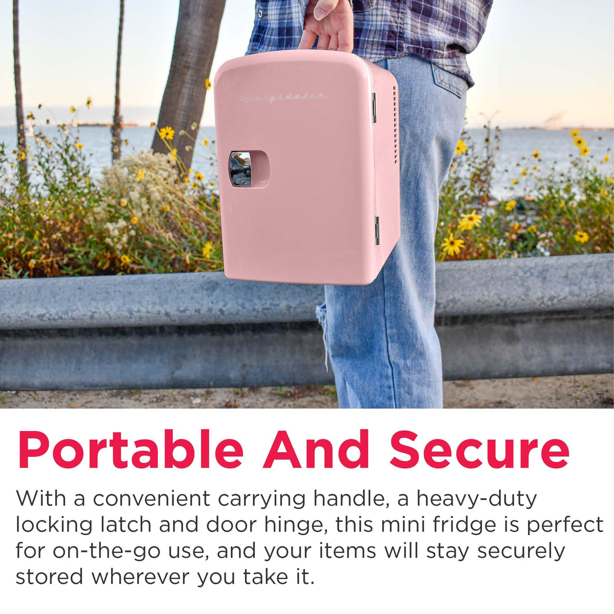 Mini Portable Compact Personal Fridge, 4 Liter Capacity, Pink H939326