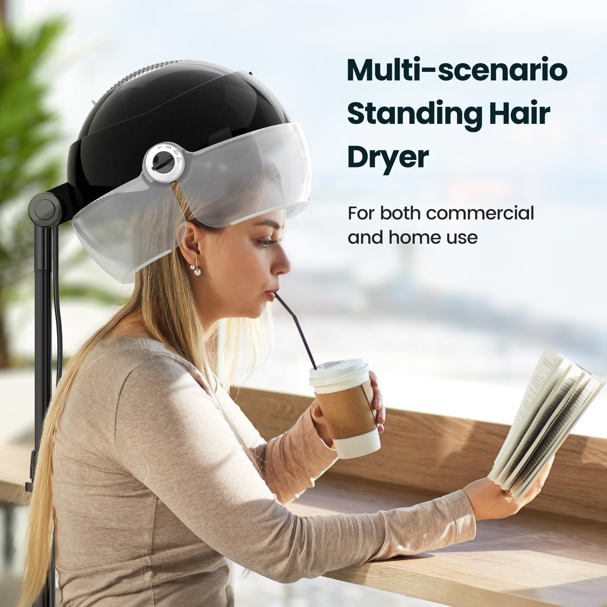 Ionic Hooded Hair Dryer 1875W Gray F53814