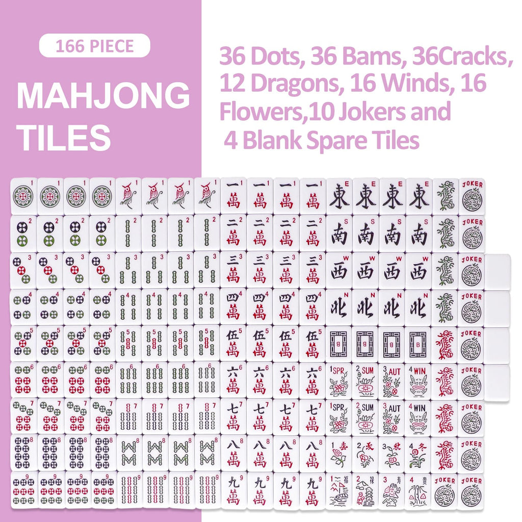 American Mahjong Game Set 166 Pink Tiles W953791