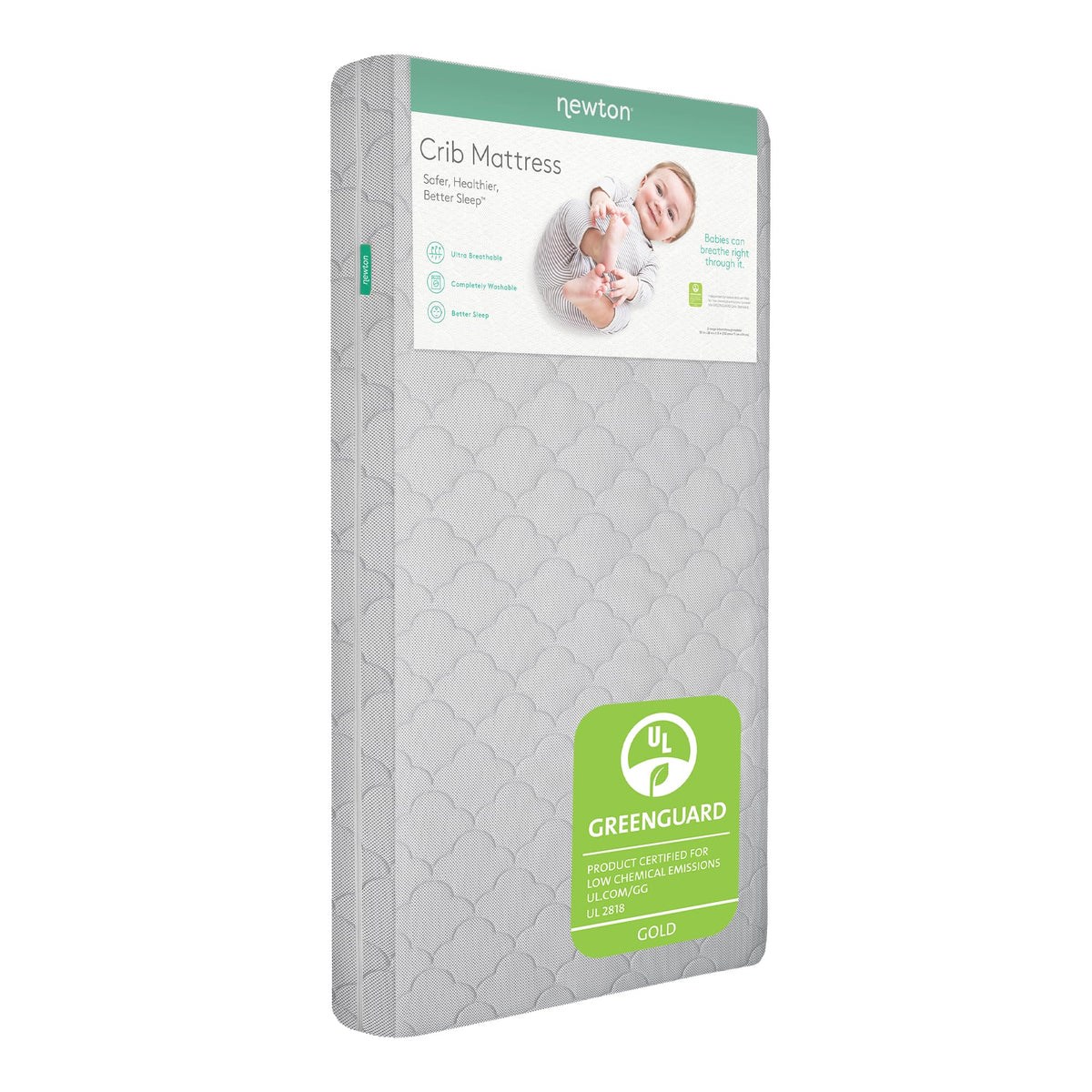 Grey Breathable Washable Crib Mattress & Toddler Bed L687